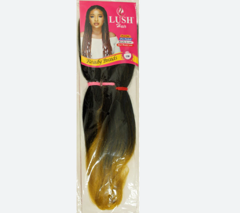 Lush Hair Extension Silk Braid - Synthetic Hair Pre-Picked Ready Braids Extension | Jumbo Braids 24inch  Pre-Put Extension for Box Braids & Protective Styles | Attachments for all Hair Types