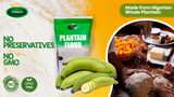 Tennyore Plantain Flour 2lbs (1Kg) | Amala Plantain Fufu Green Plantains Powder For Cooking and Baking Muffins, Cookies and Pancakes |  Non-GMO, Gluten-free Flour