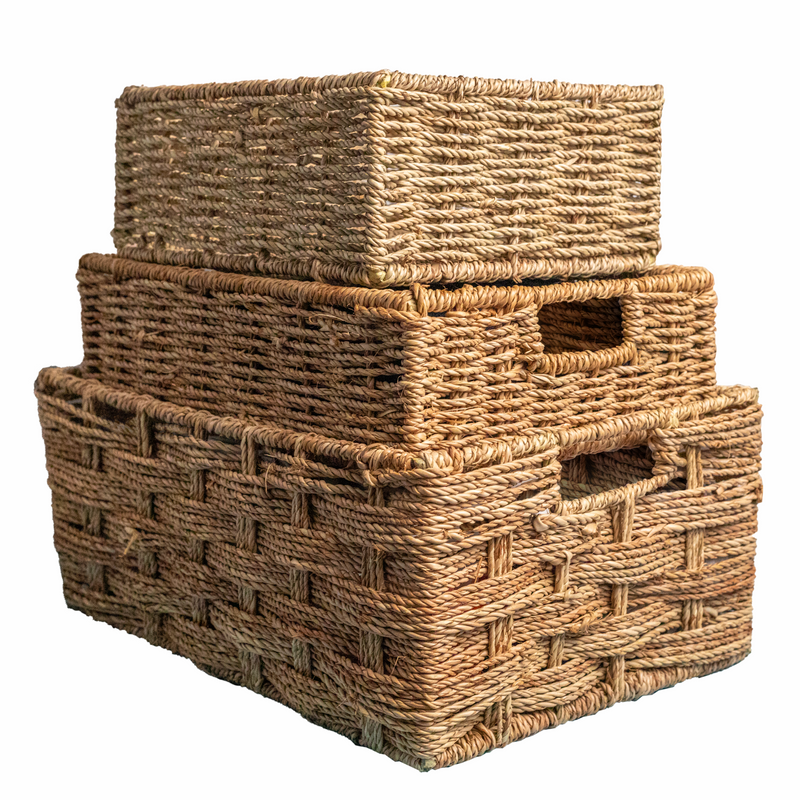 Siren Global’s Wicker Baskets for Organizing Personal Items - Stylish Baskets for Picnics | Seagrass Storage Baskets