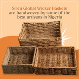 Siren Global’s Wicker Baskets for Organizing Personal Items - Stylish Baskets for Picnics | Seagrass Storage Baskets